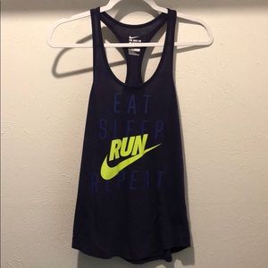 Purple running tank.